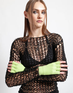 FINGERLESS GLOVES LIME