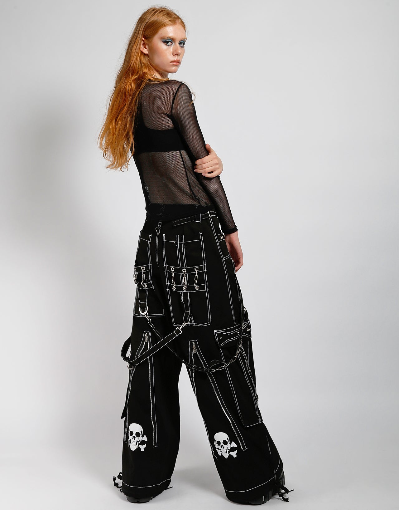 BACK UP SKULL PANT WHITE SKULL