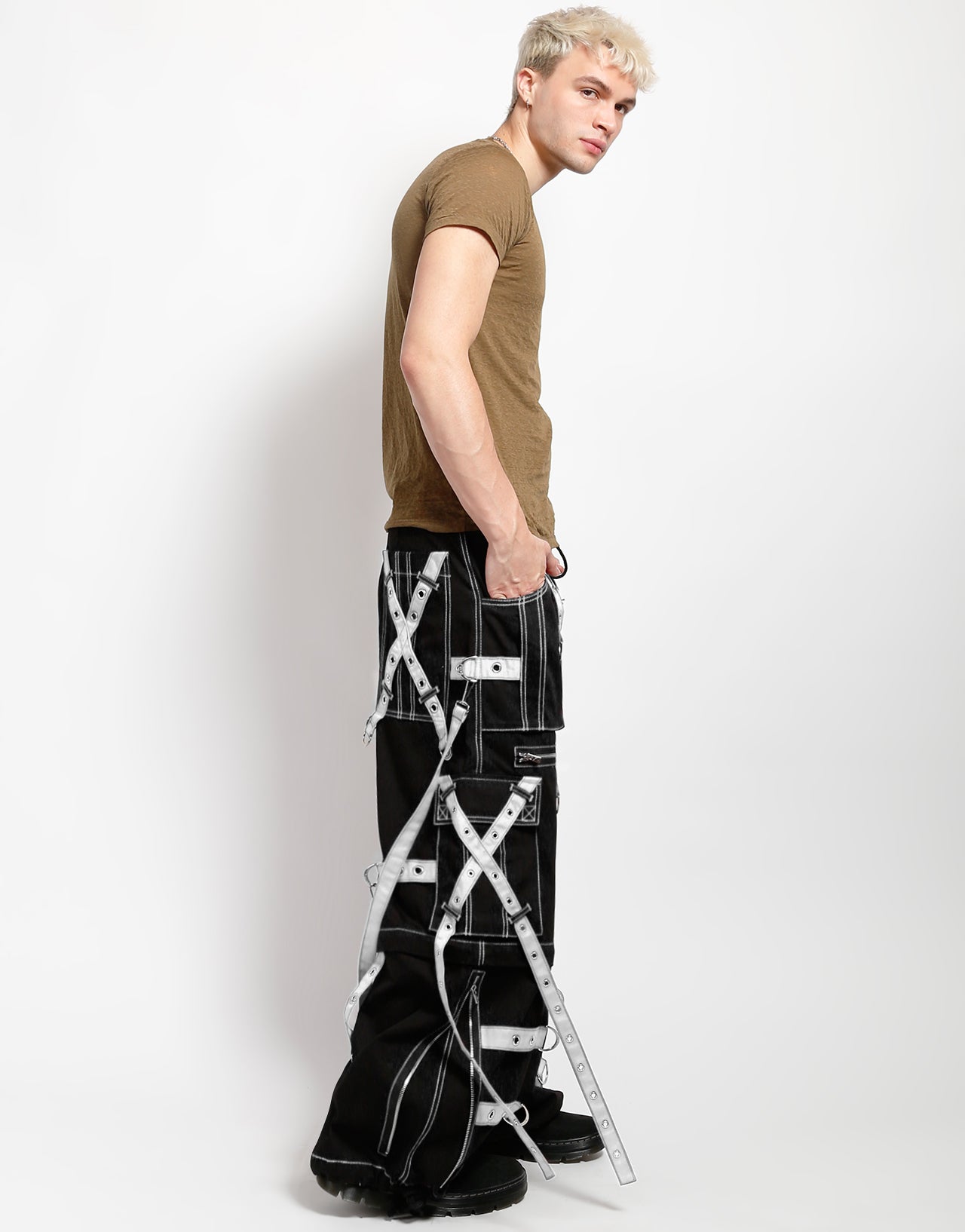 X-STRAP ZIP OFF PANT BLACK/WHITE