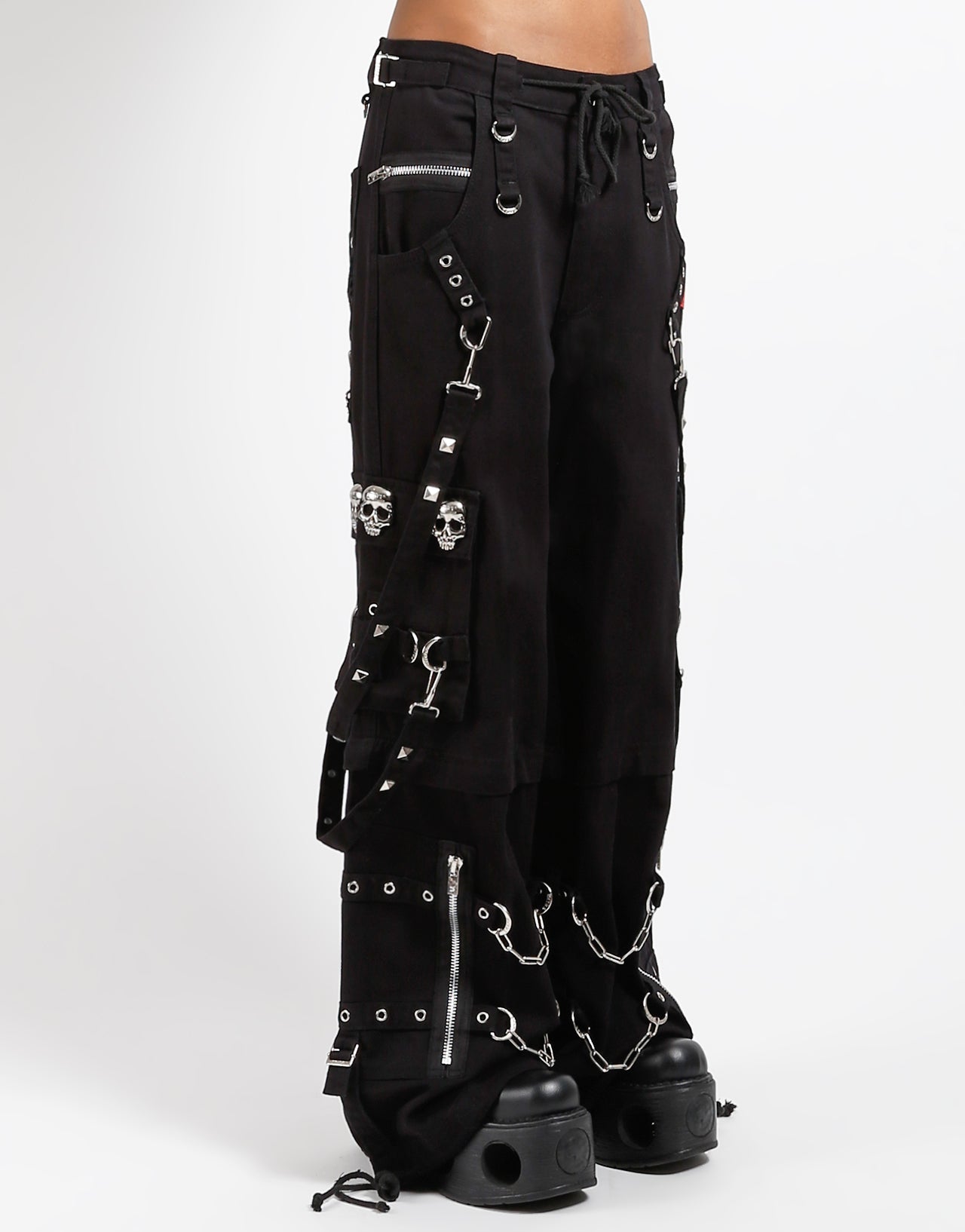 SKULL DENIM STUD PANT