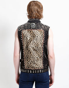 HAND STUDDED PUNK VEST