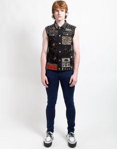 HAND STUDDED PUNK VEST