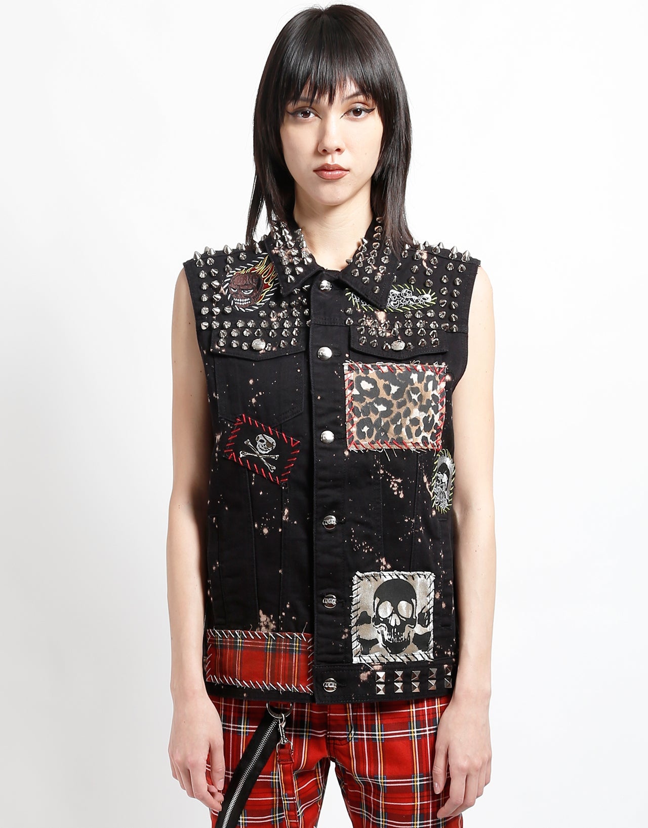 HAND STUDDED PUNK VEST