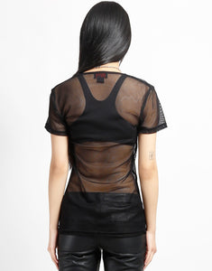 SHORT SLEEVE FISHNET BLACK