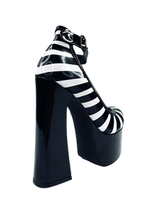 FRIGHT BLACK/WHITE PLATFORM HEELS