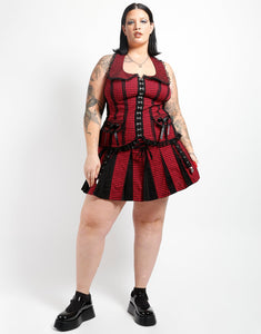 CURVE BO PEEP HALTER CORSET RED