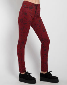 HIGH WAIST FLORAL SKINNY