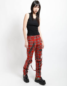 BONDAGE PANT RED PLAID