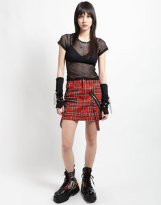 BONDAGE SKIRT RED PLAID