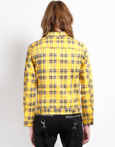 YELLOW PLAID TRUCKER JACKET