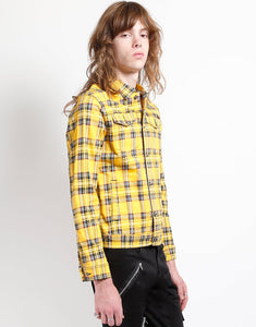 YELLOW PLAID TRUCKER JACKET