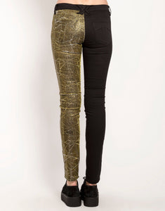 SPLIT SHINE JEAN GOLD