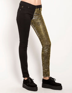 SPLIT SHINE JEAN GOLD