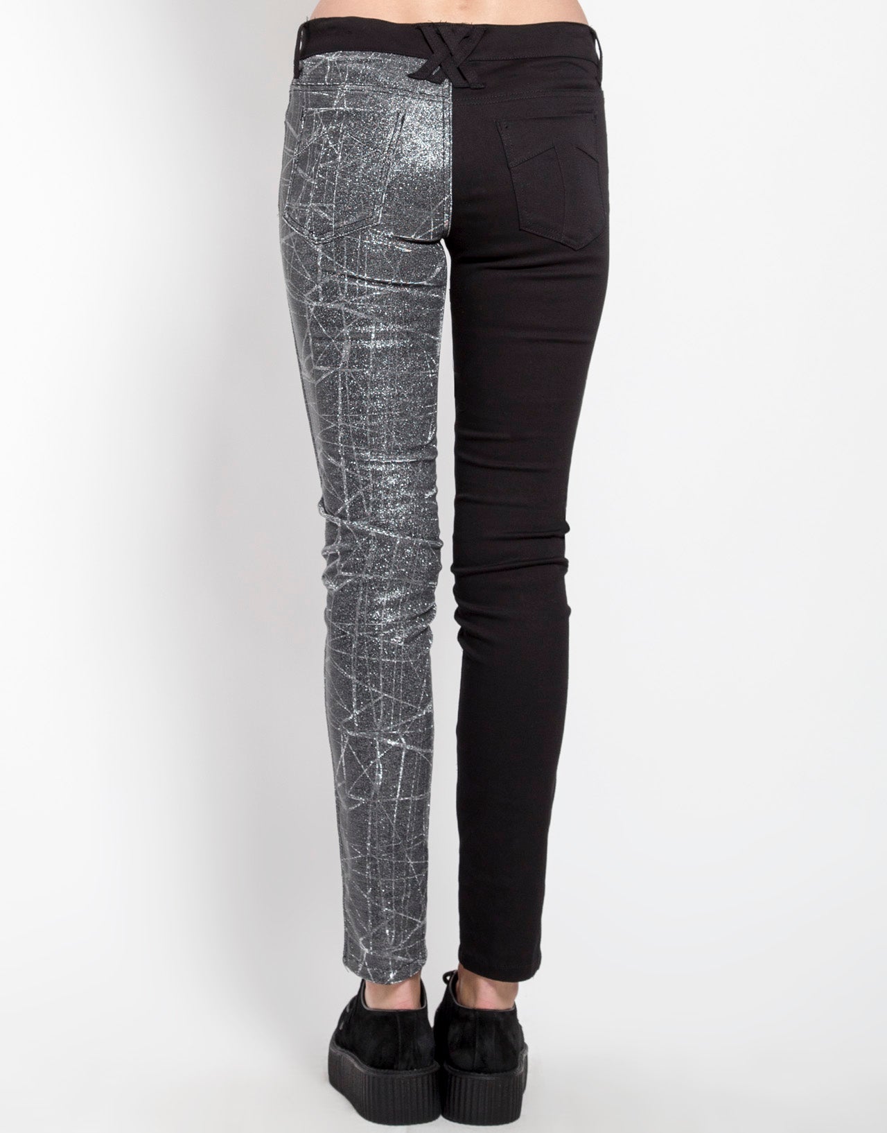 SPLIT SHINE JEAN SILVER