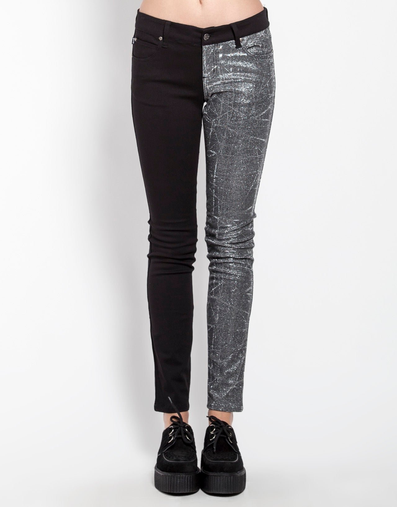 SPLIT SHINE JEAN SILVER