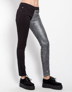 SPLIT SHINE JEAN SILVER