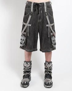 SUPER SKULL DENIM PANT GREY SKULL