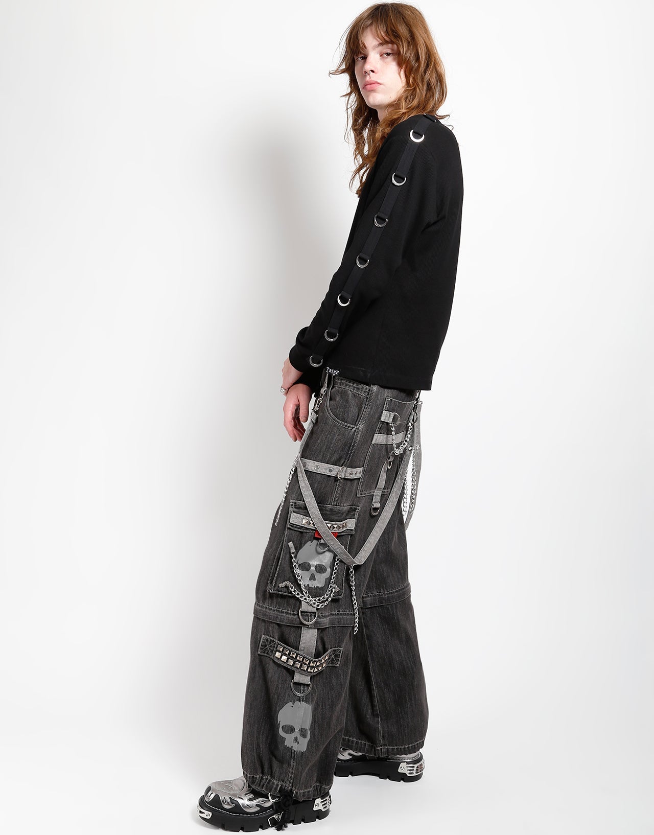 SUPER SKULL DENIM PANT GREY SKULL