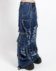 SHREDDER DENIM STRAP PANT INDIGO