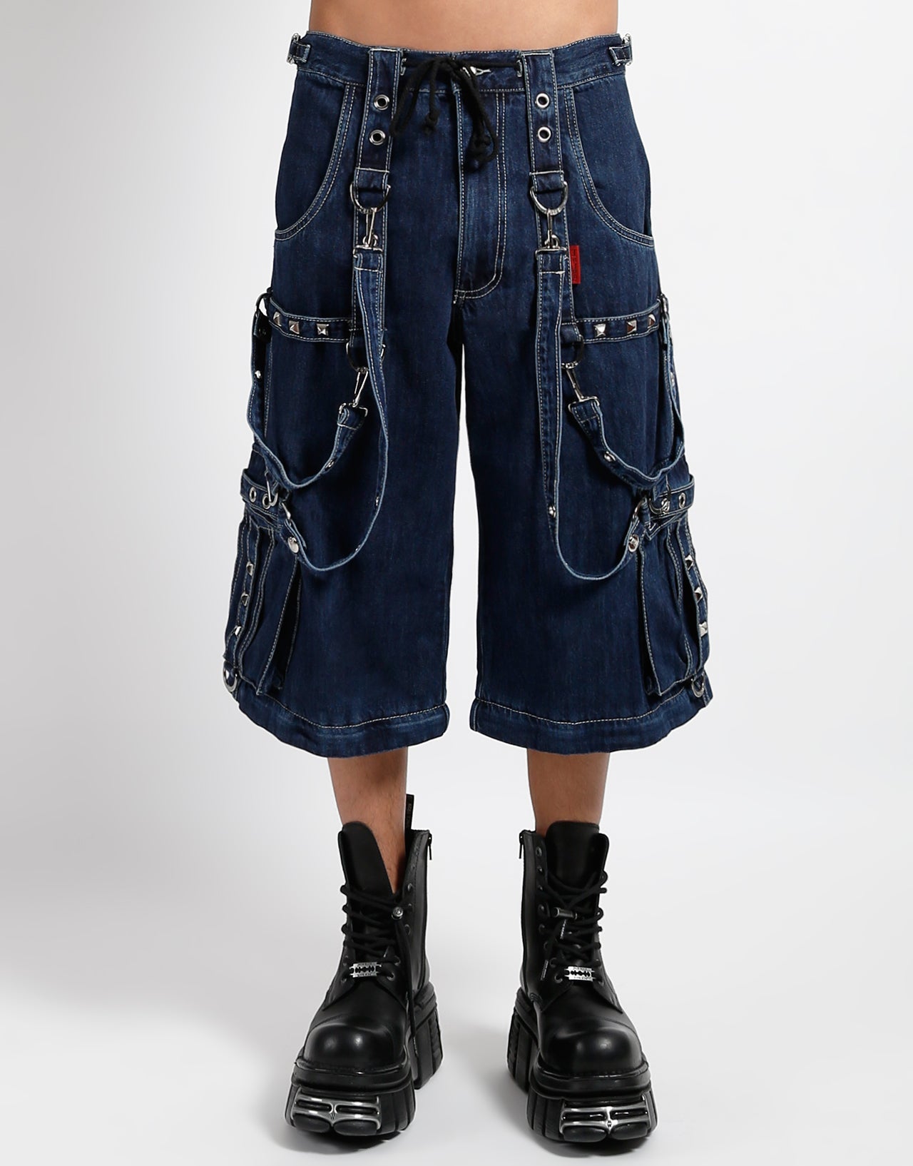 DENIM STRAP PANT INDIGO