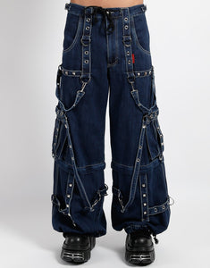 DENIM STRAP PANT INDIGO