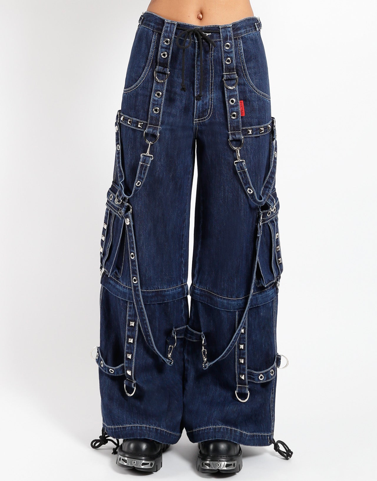 DENIM STRAP PANT INDIGO