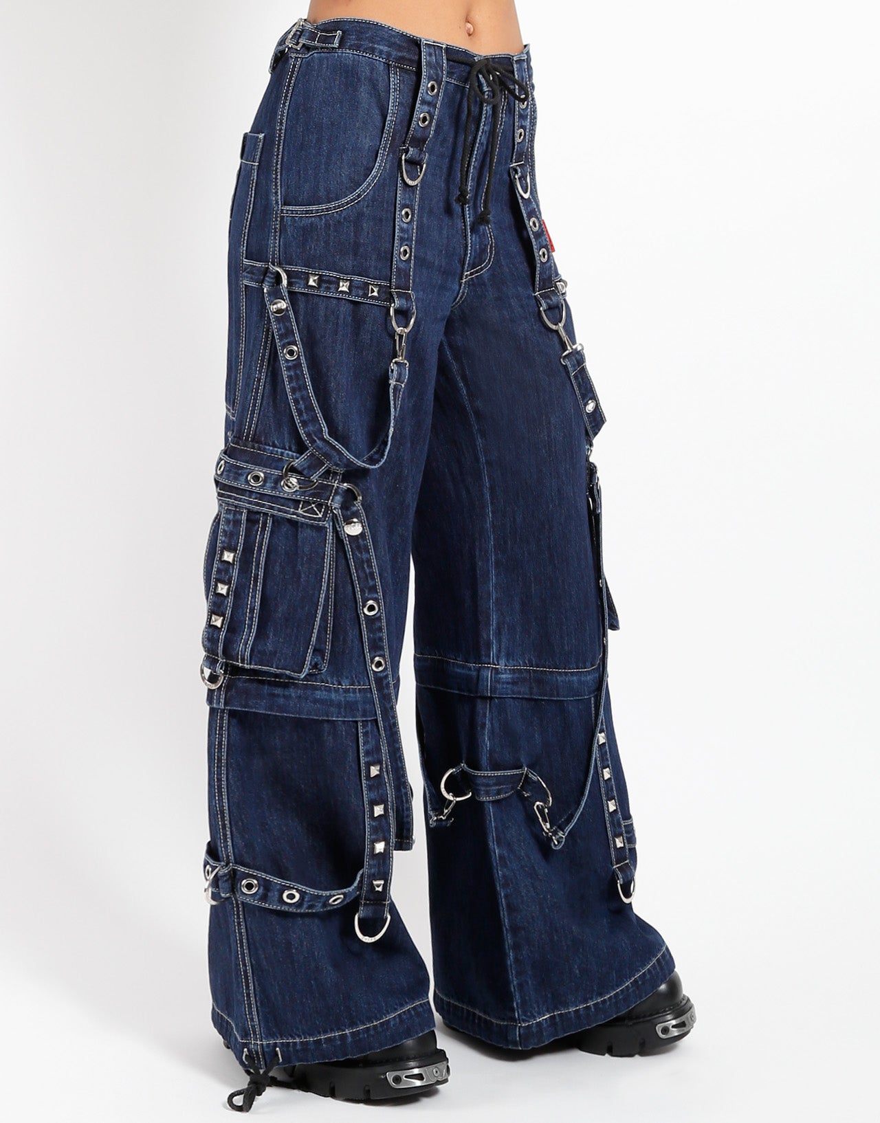 DENIM STRAP PANT INDIGO