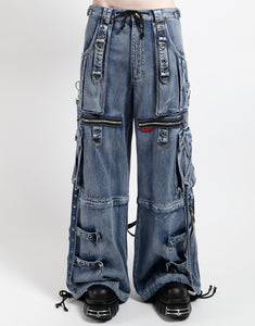 X-STRAP PANT FOG WASH INDIGO DENIM