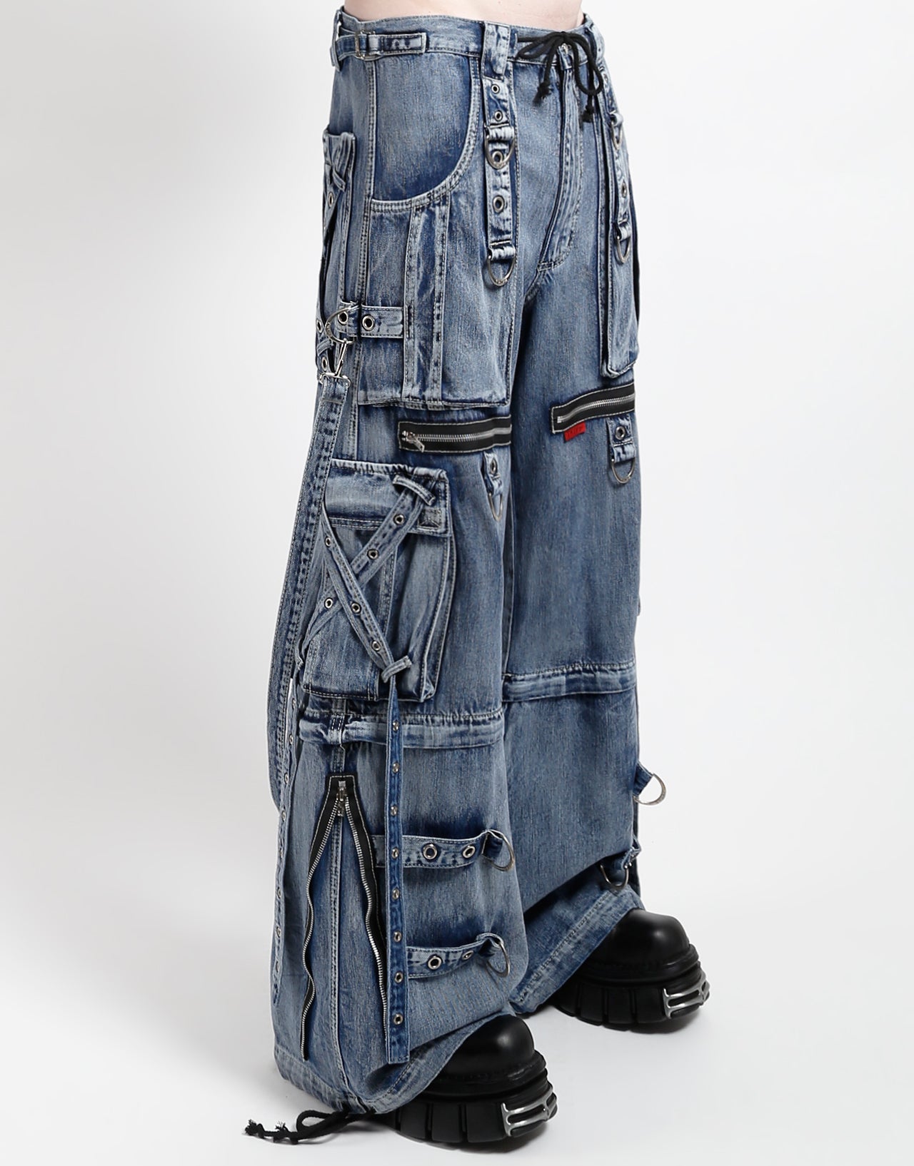 X-STRAP PANT FOG WASH INDIGO DENIM