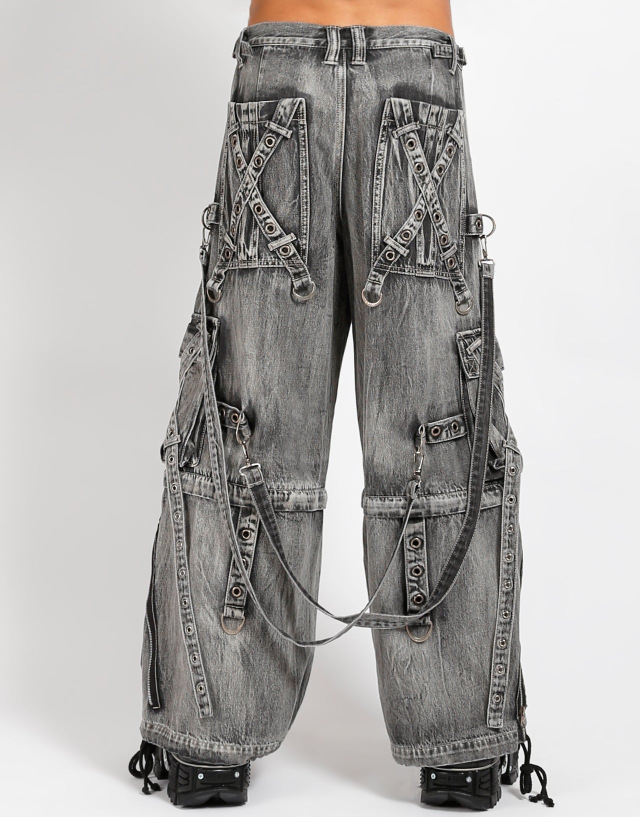 X-STRAP PANT FOG WASH DENIM