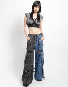 X-STRAP PANT SPLIT DENIM