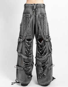 SHREDDER DENIM FULL FORCE PANT BLACK FOG WASH