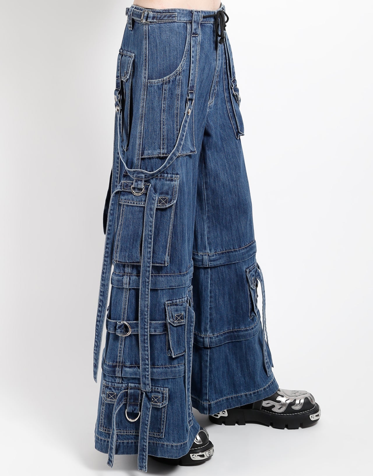 DENIM RING STRAP PANT BLUE DENIM