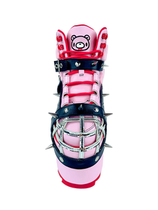 QOZMO BONDAGE GLOOMY BEAR PINK/RED PLATFORM SNEAKERS