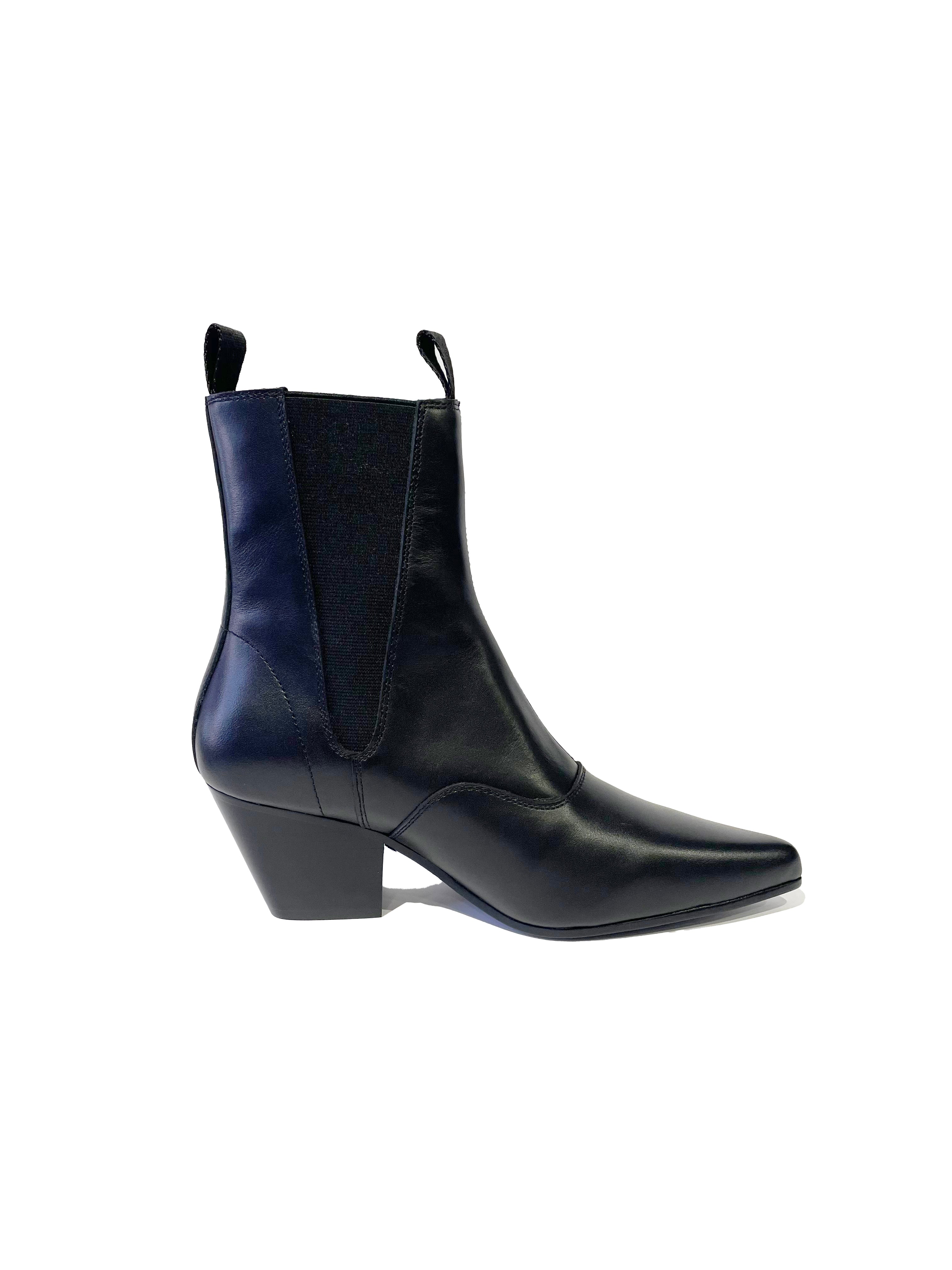 FRED BEATLE BOOT BLACK LEATHER