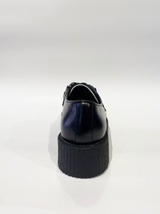 WULFRUN BLACK WHITE LEATHER CREEPERS SHOES