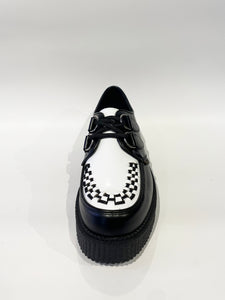 WULFRUN BLACK WHITE LEATHER CREEPERS SHOES