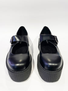 MARY JANE BLACK LEATHER CREEPERS SHOES