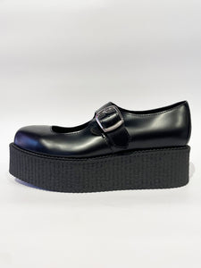 MARY JANE BLACK LEATHER CREEPERS SHOES