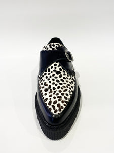 APOLLO BLACK WHITE LEOPARD CREEPERS SHOES