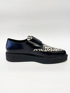 APOLLO BLACK WHITE LEOPARD CREEPERS SHOES