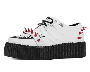 SPIKED LEATHER VIVA CREEPER WHITE V3342