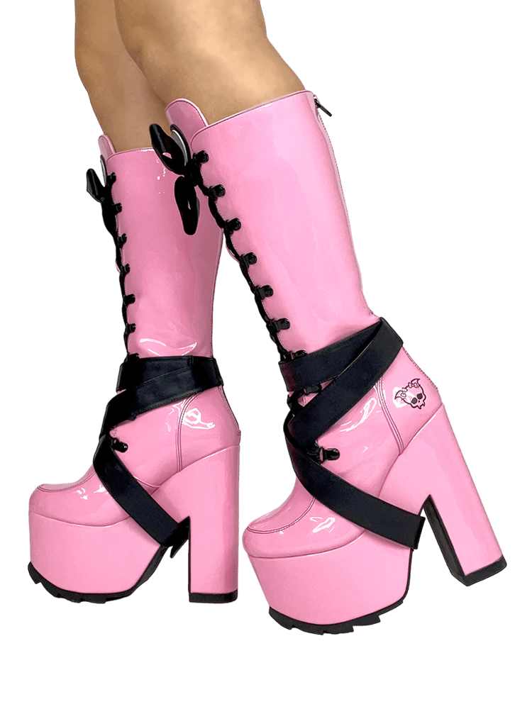 VAMP PINK PLATFORM BOOTS