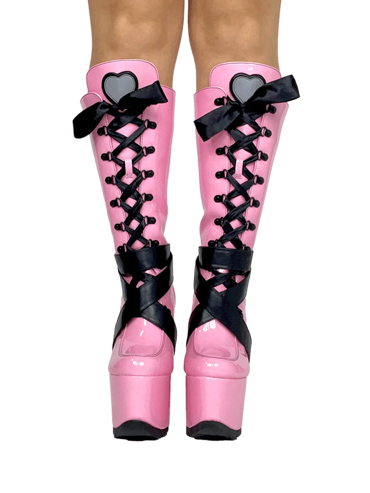 VAMP PINK PLATFORM BOOTS