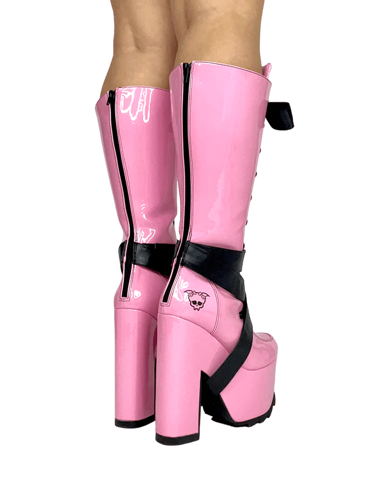 VAMP PINK PLATFORM BOOTS