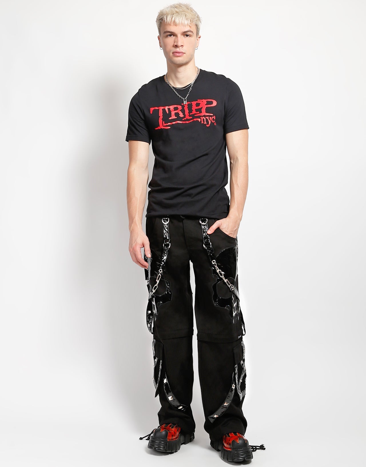 SCARE DARK STREET PANT BLACK PVC SKULL