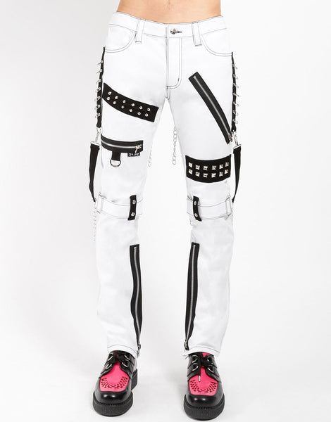 STUDDED BONDAGE PANT WHITE – trashandvaudeville